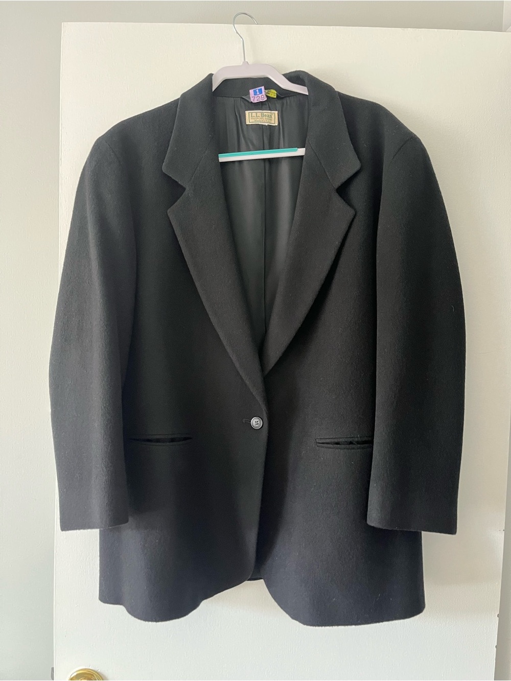 Vintage LL Bean Wool Cashmere Black Blazer Jacket Women’s Size 20R USA Made